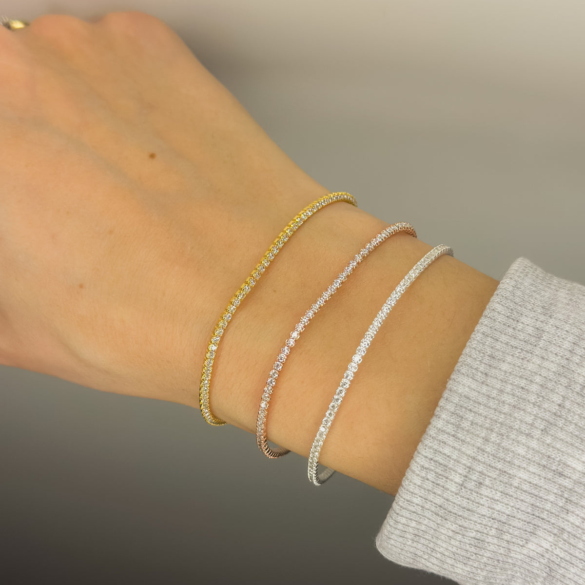 Pulsera de tenis de plata de ley