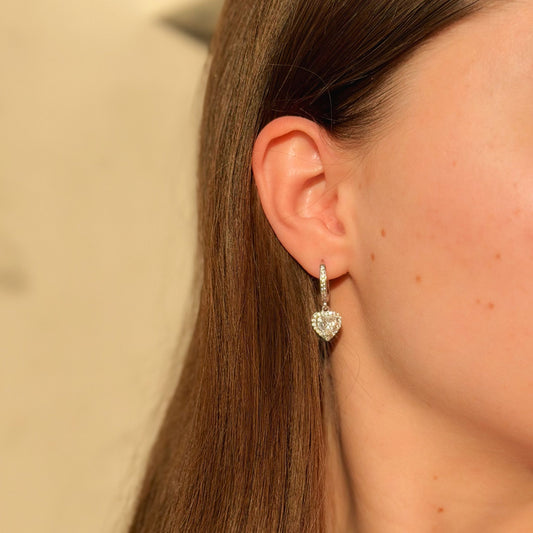 Aros de Plata Esterlina con Circonitas Cúbicas y Dijes