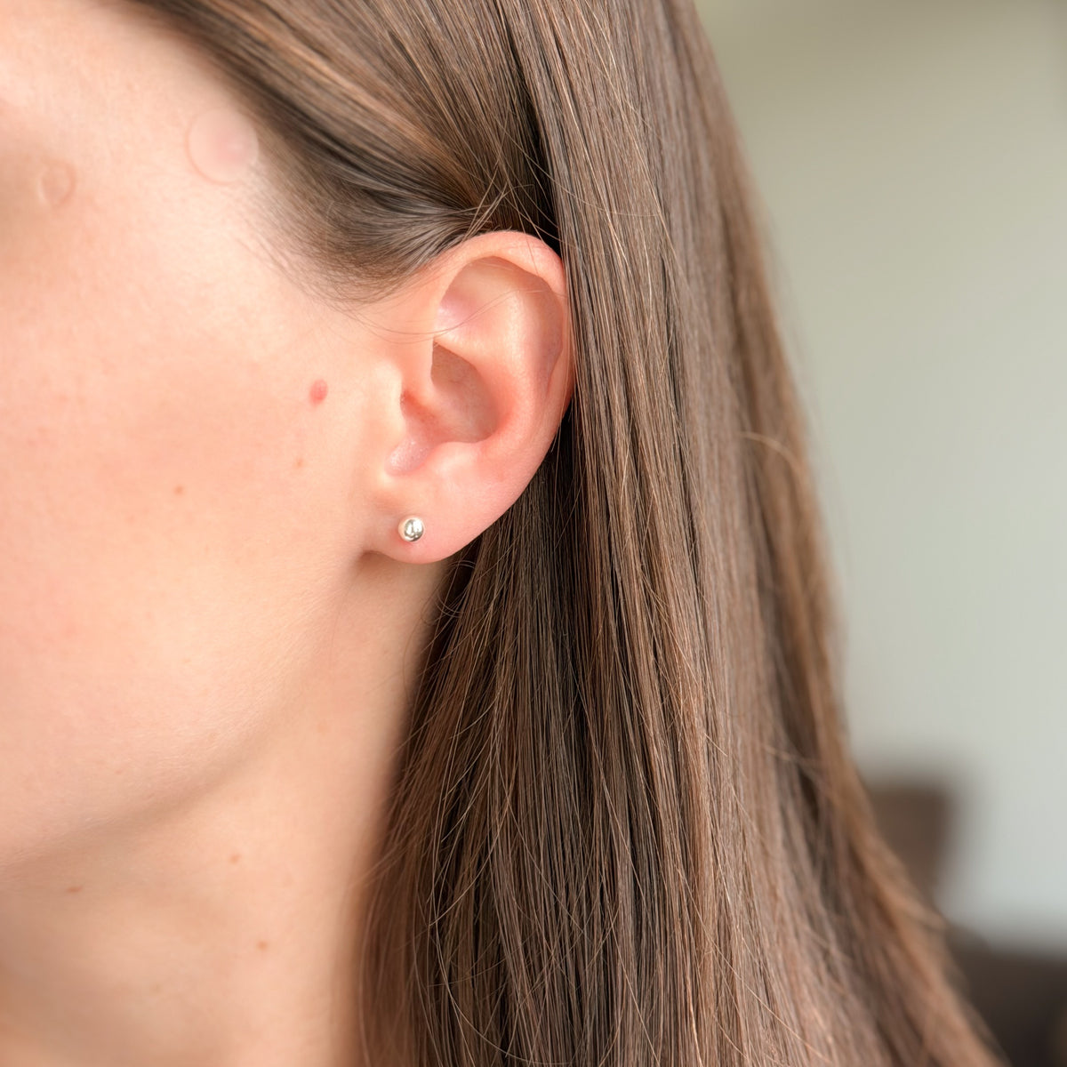 Aretes de plata de ley de dos piezas