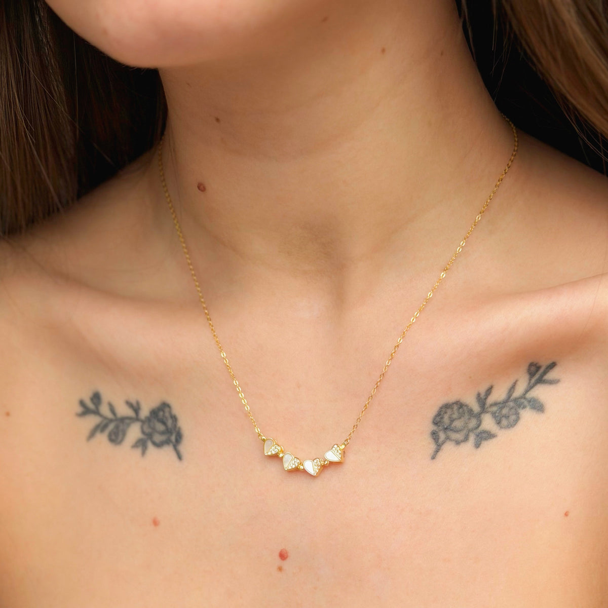 Collar de flores de plata de ley