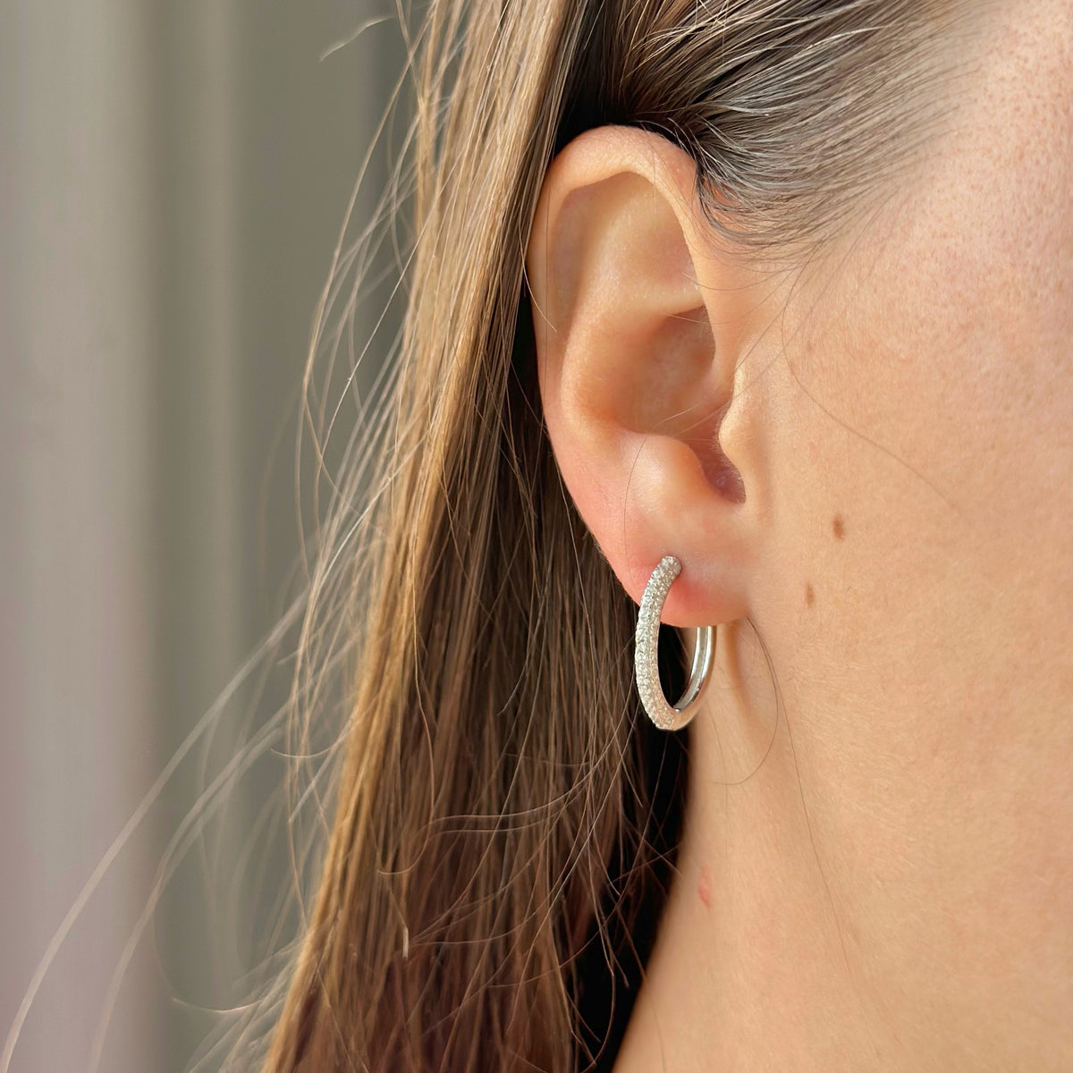 Aros de plata de ley con circonitas cúbicas