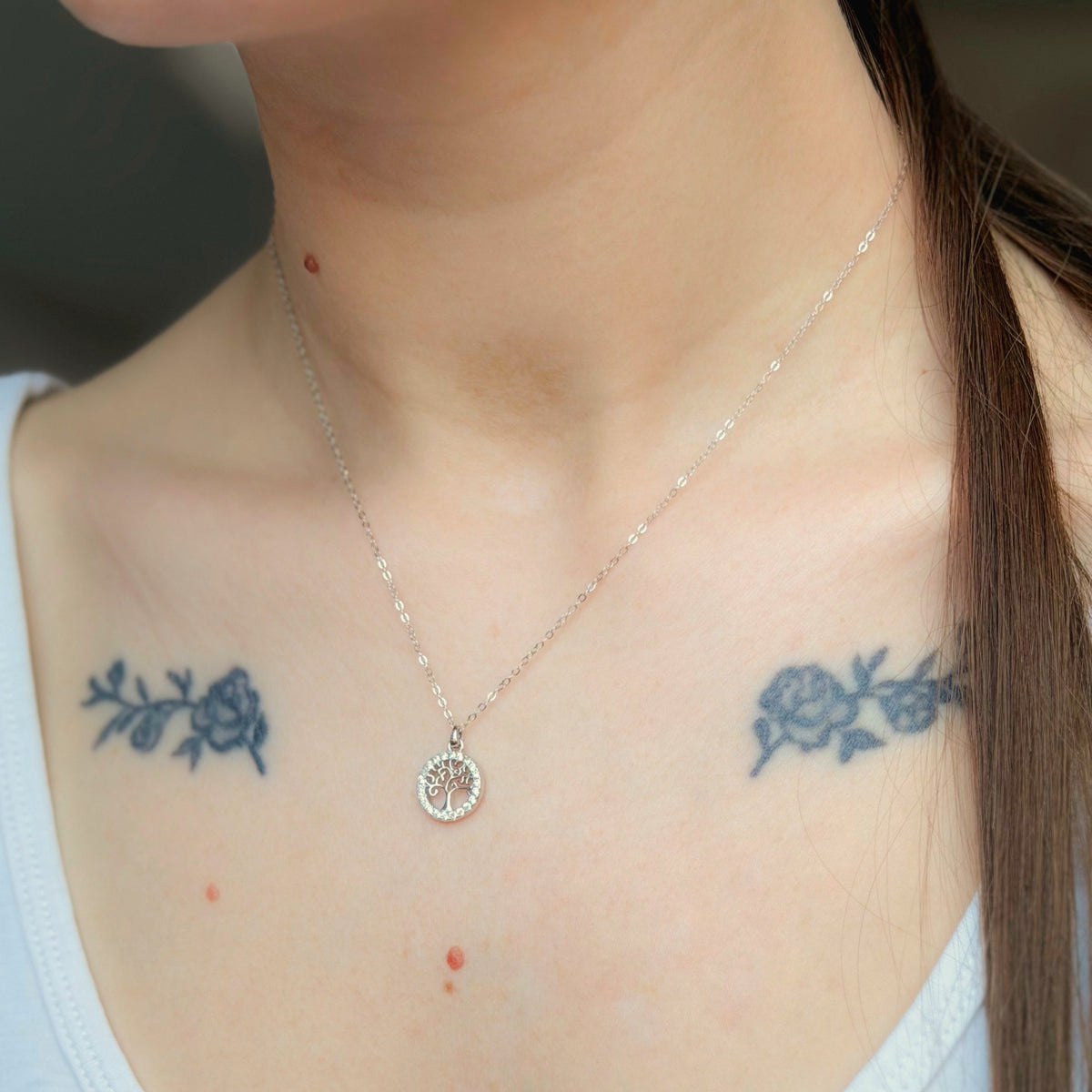 Collar de plata de ley Árbol de la Vida