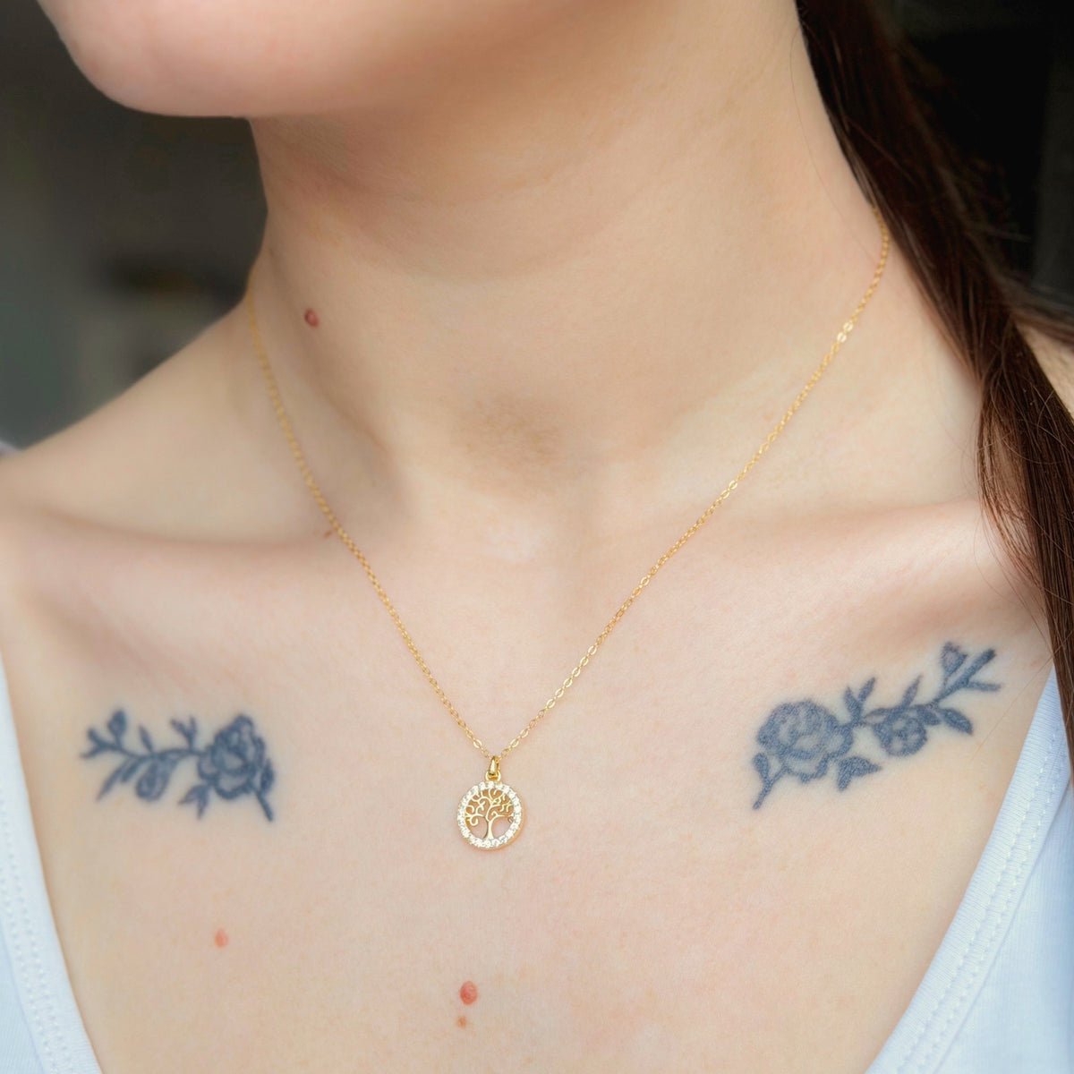 Collar de plata de ley Árbol de la Vida