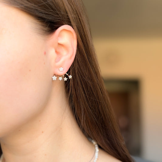 Pendientes de plata de ley con forma de estrella