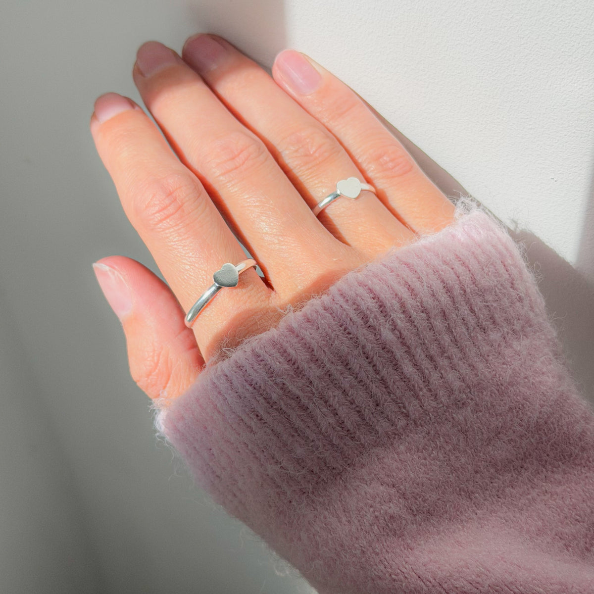 Anillo de corazón de plata de ley