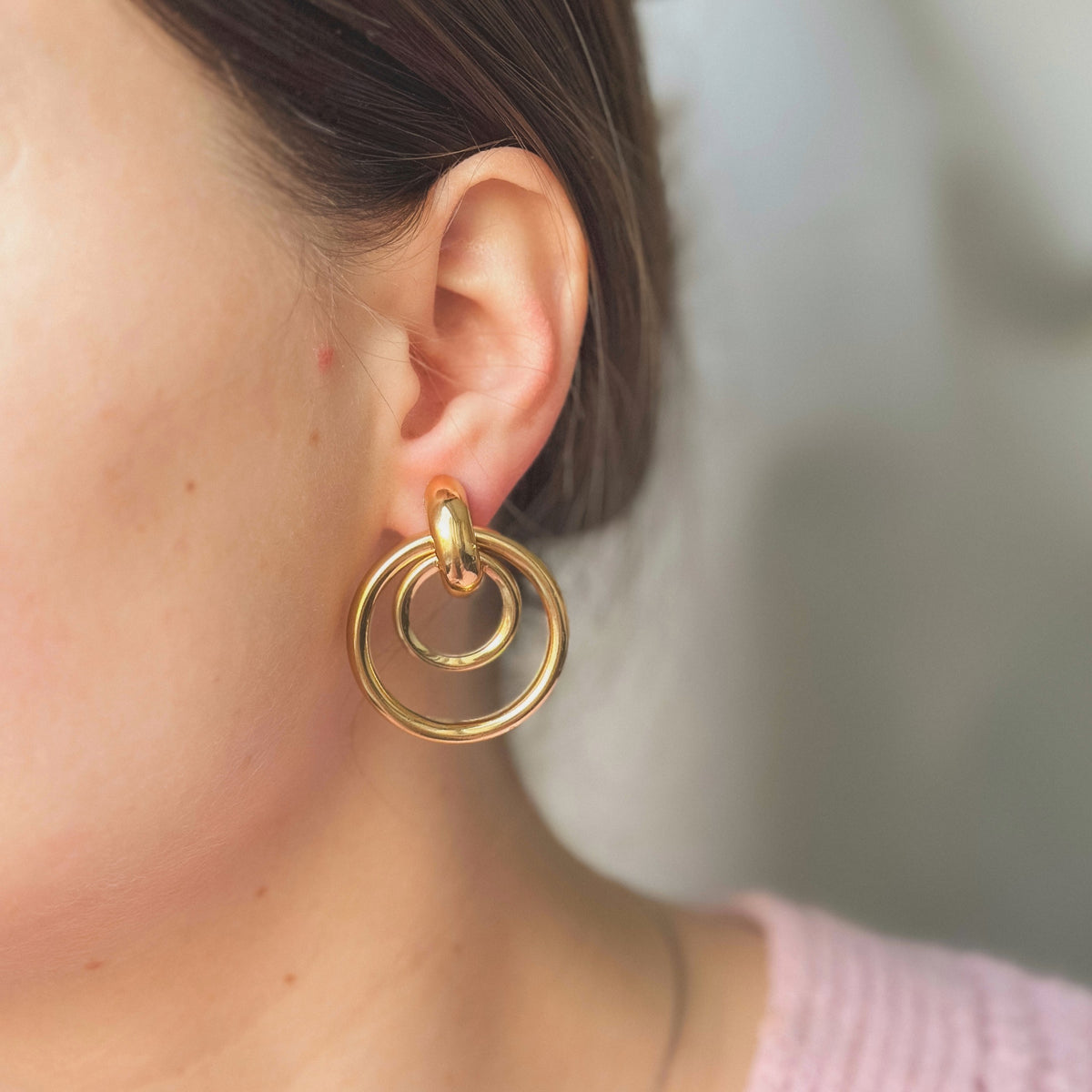 Gold Plated Earrings "Molten Layers"