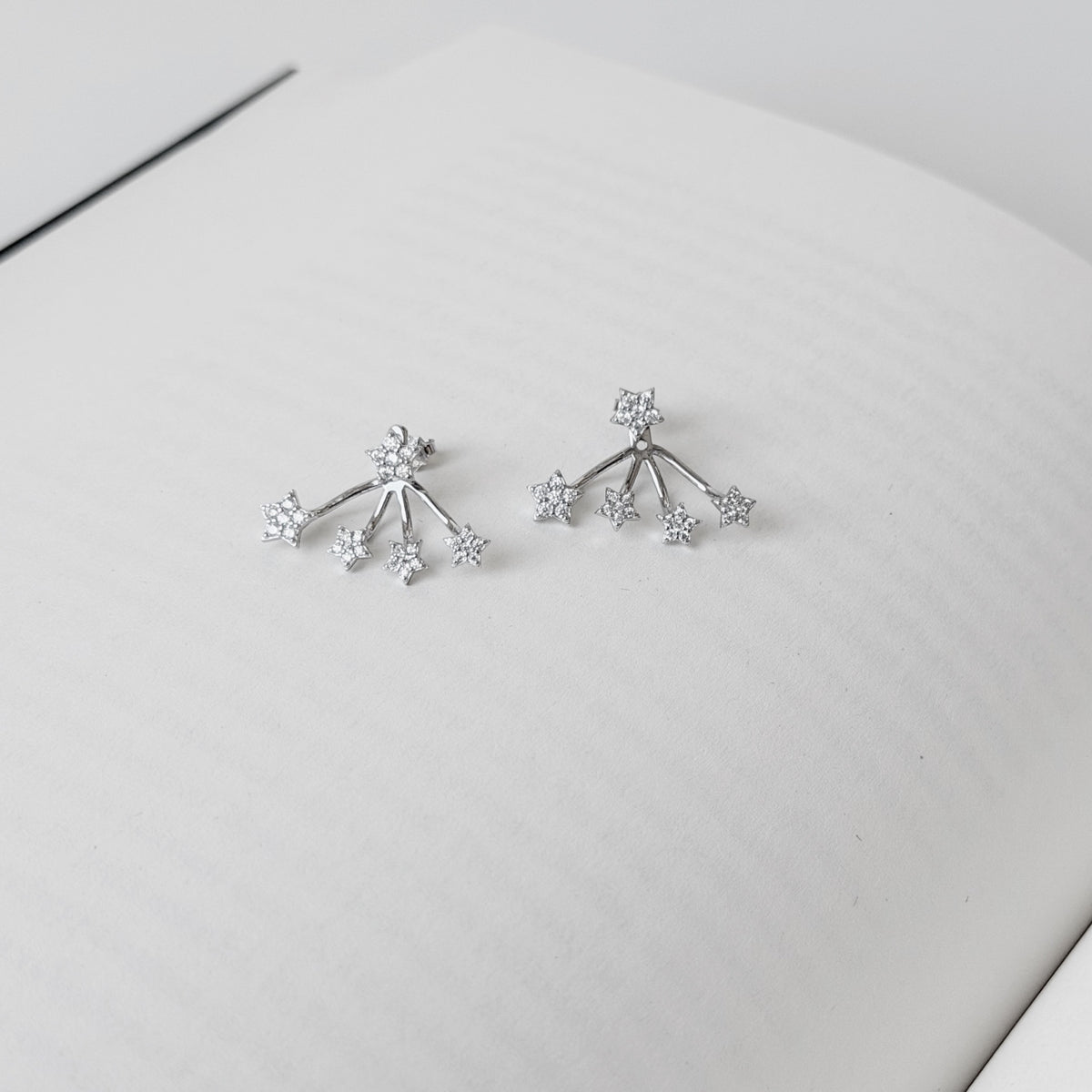 Pendientes de plata de ley con forma de estrella