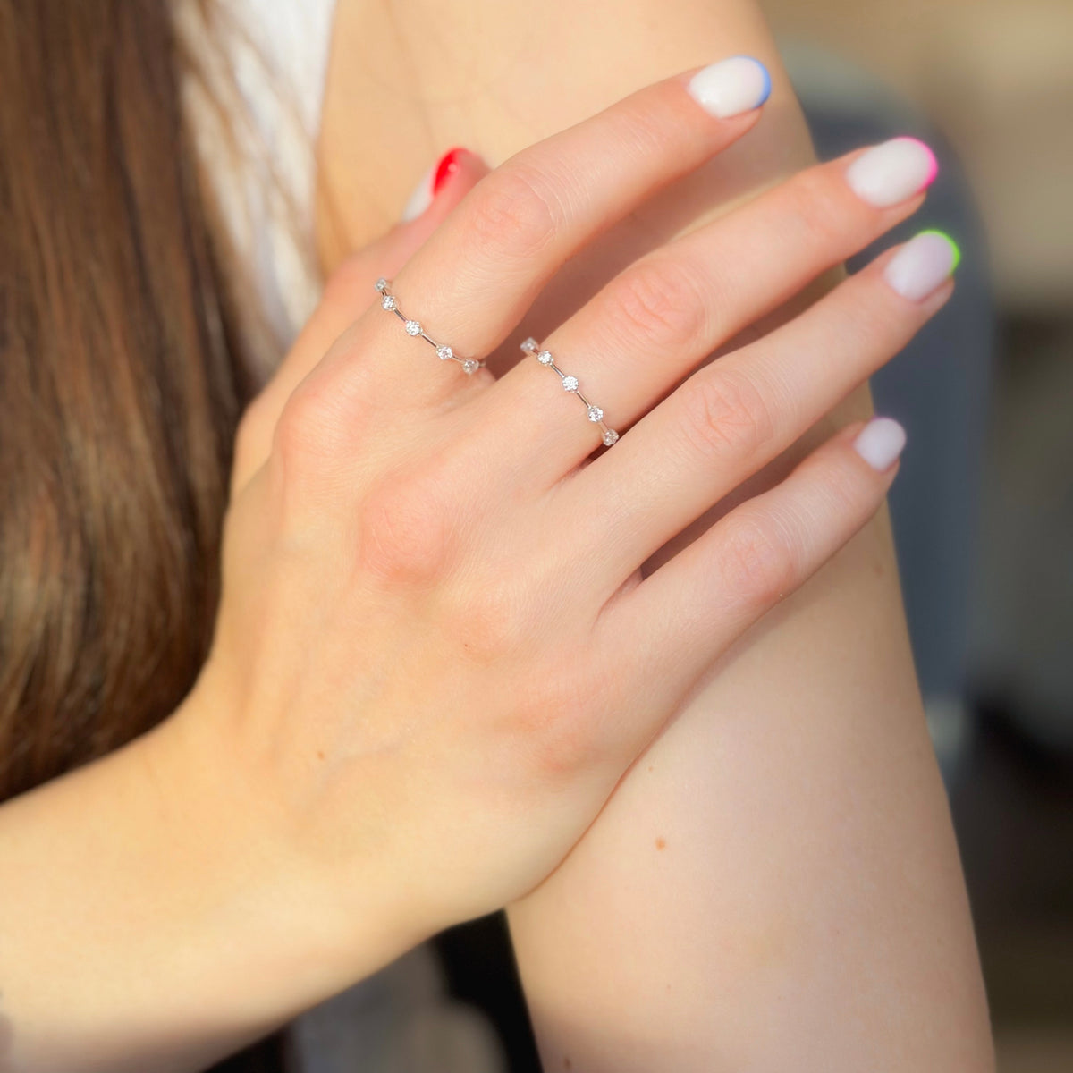 Anillo de plata de ley con circonita cúbica