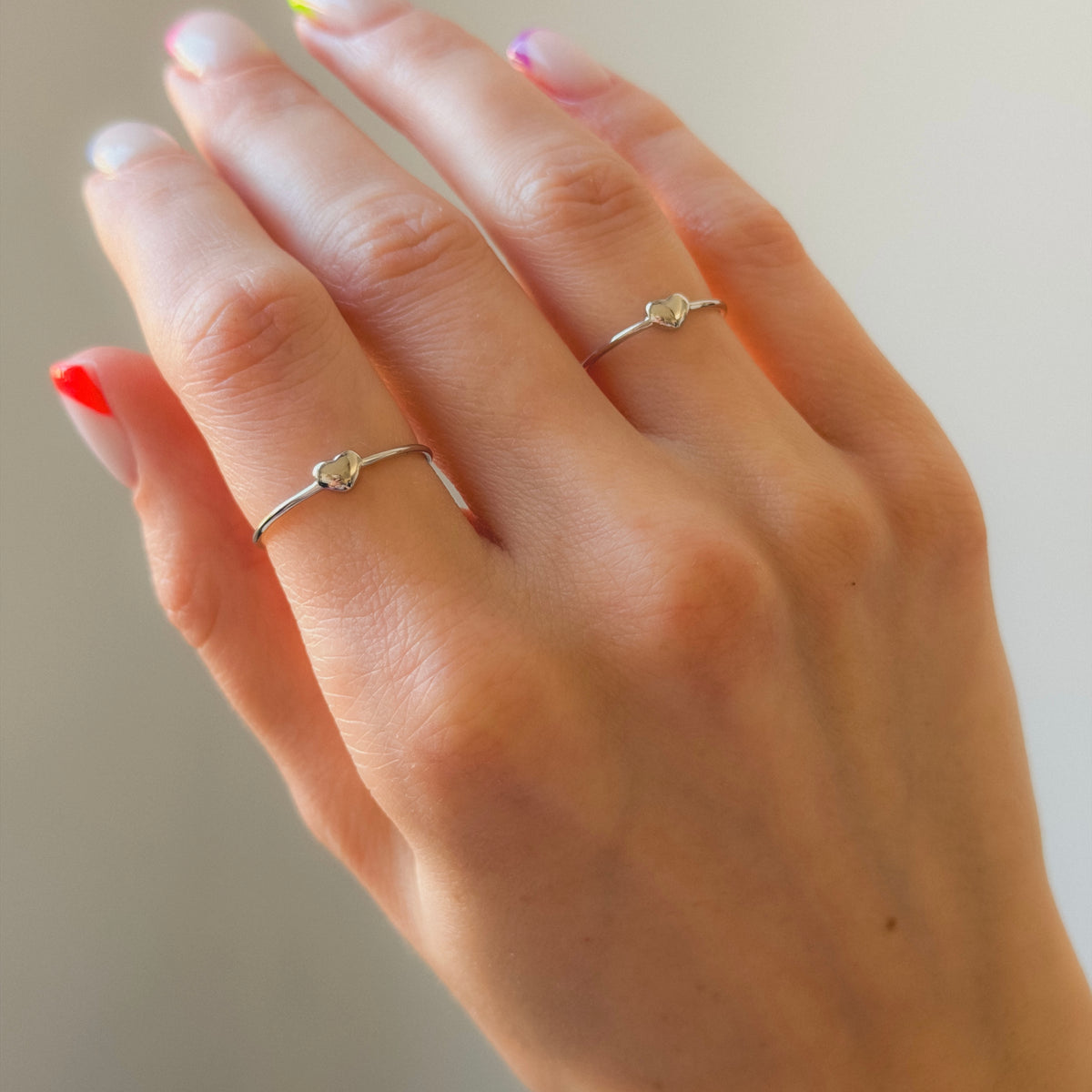 Anillo de corazón de plata de ley