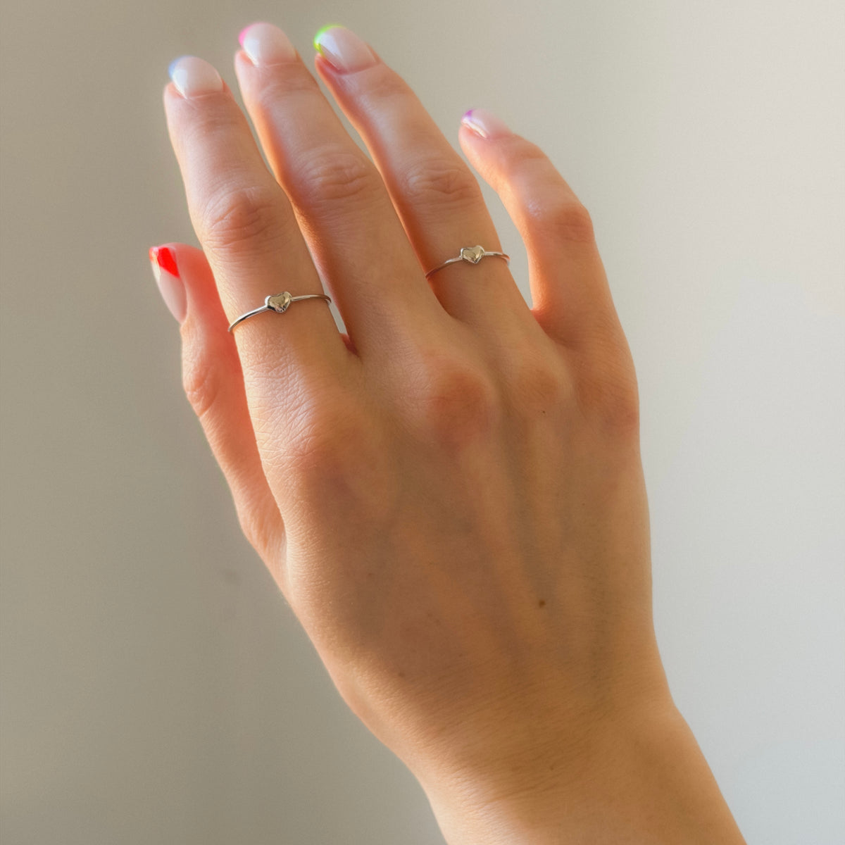 Anillo de corazón de plata de ley
