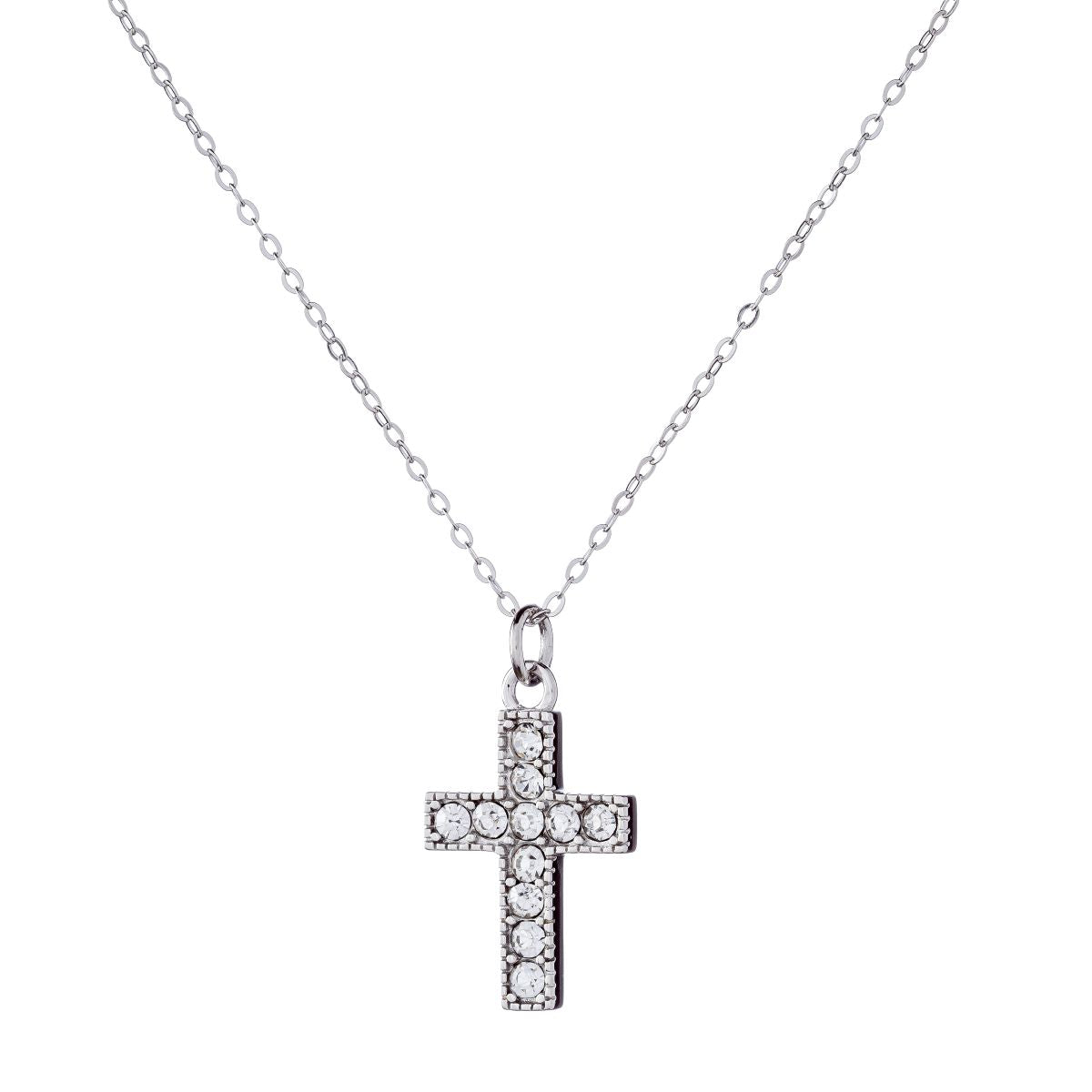 Collar de cruz de plata de ley