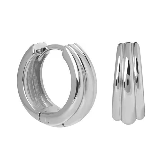 Arracadas de línea de plata esterlina