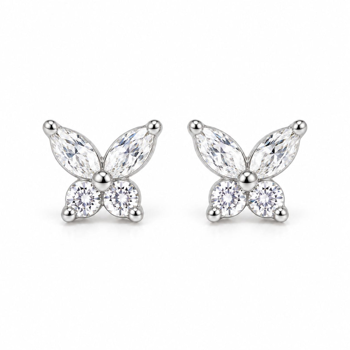 Aretes de mariposa de plata esterlina