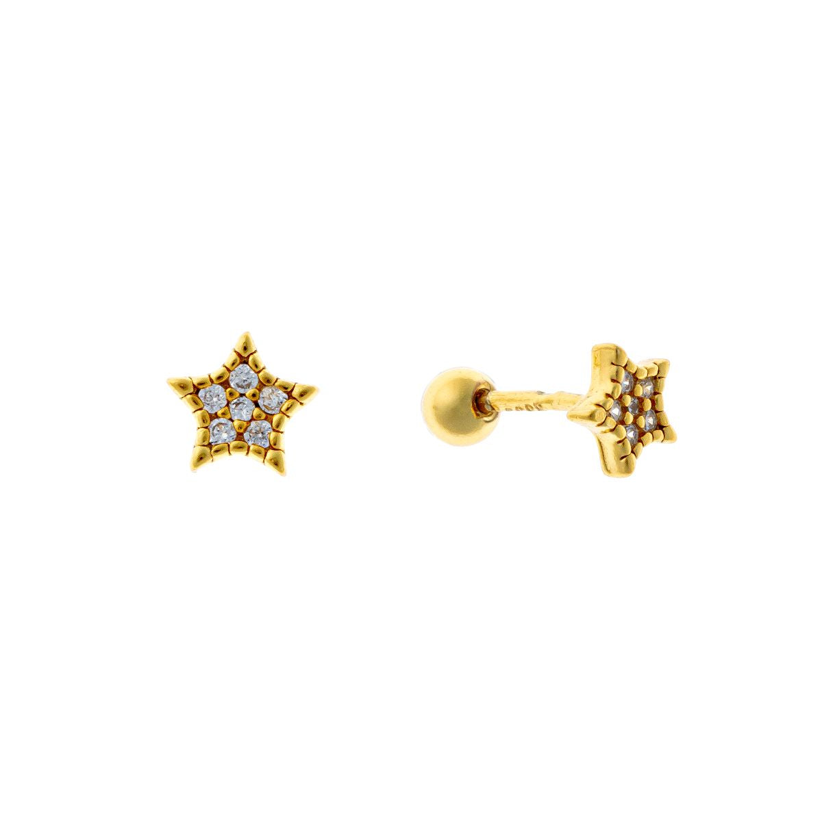 Pendientes de estrella de plata de ley con forma de estrella