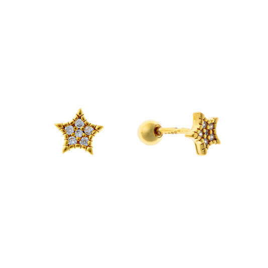 Pendientes de estrella de plata de ley con forma de estrella