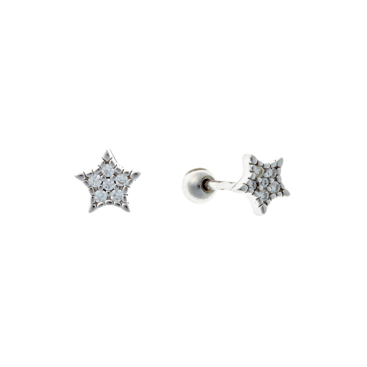 Pendientes de estrella de plata de ley con forma de estrella
